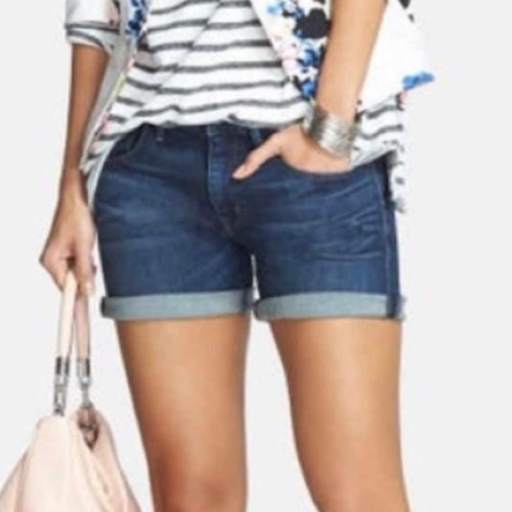 Treasure & Bond Rolled Cuff High-Waist Denim Jean Shorts | Size 32